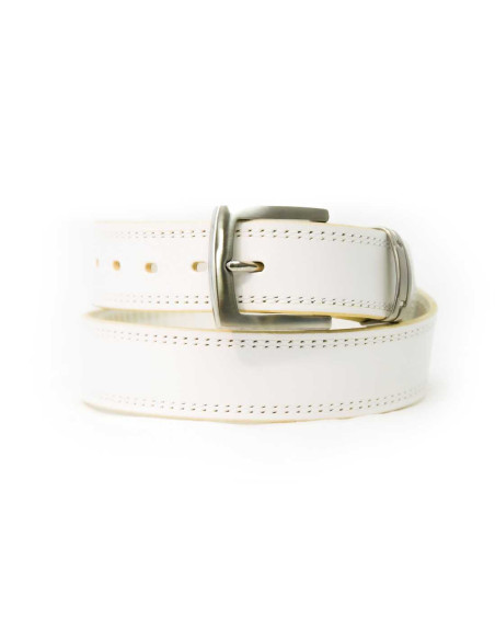 Kožený opasek bílý